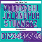 Custom Purple Aqua-White 3D Pattern Design Abstract Brush Stroke Performance Polo Shirt