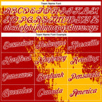 Custom Gold Red-White 3D Pattern Design Abstract Brush Stroke Performance Polo Shirt