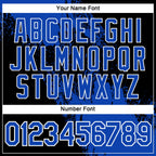 Custom Thunder Blue Black-White 3D Pattern Design Abstract Brush Stroke Performance Polo Shirt