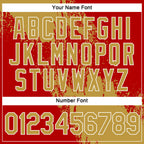 Custom Old Gold Red-White 3D Pattern Design Abstract Brush Stroke Performance Polo Shirt