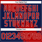 Custom Red Navy-White 3D Pattern Design Abstract Brush Stroke Performance Polo Shirt