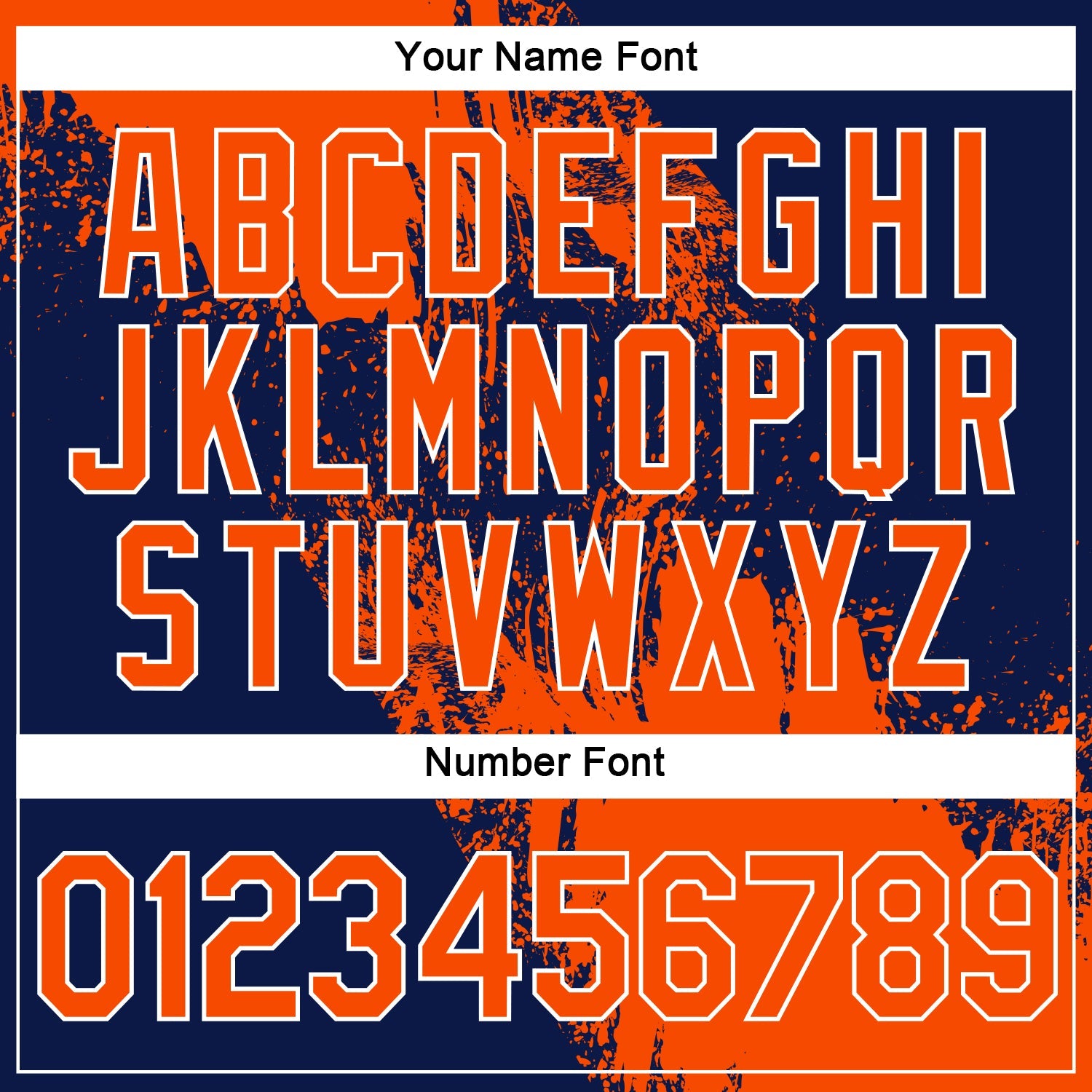 Custom Orange Navy-White 3D Pattern Design Abstract Brush Stroke Performance Polo Shirt