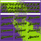 Custom Neon Green Black-Purple 3D Pattern Design Abstract Brush Stroke Performance Polo Shirt