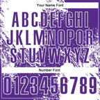 Custom White Purple 3D Pattern Design Abstract Brush Stroke Performance Polo Shirt