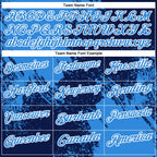 Custom Powder Blue Navy-White 3D Pattern Design Abstract Brush Stroke Performance Polo Shirt