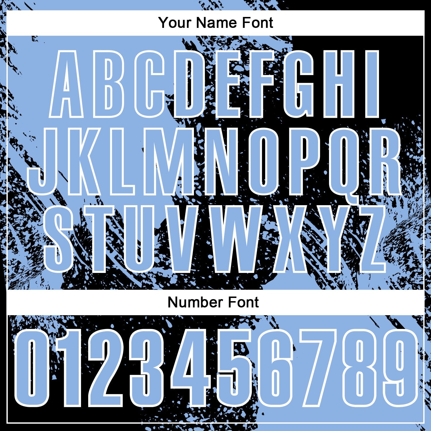 Custom Light Blue Black-White 3D Pattern Design Abstract Brush Stroke Performance Polo Shirt