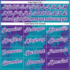 Custom Purple Teal-White 3D Pattern Design Abstract Brush Stroke Performance Polo Shirt