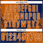 Custom Texas Orange Navy-White 3D Pattern Design Abstract Brush Stroke Performance Polo Shirt