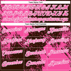 Custom Pink Brown-White 3D Pattern Design Abstract Brush Stroke Performance Polo Shirt