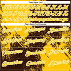 Custom Yellow Brown-White 3D Pattern Design Abstract Brush Stroke Performance Polo Shirt