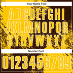 Custom Yellow Brown-White 3D Pattern Design Abstract Brush Stroke Performance Polo Shirt