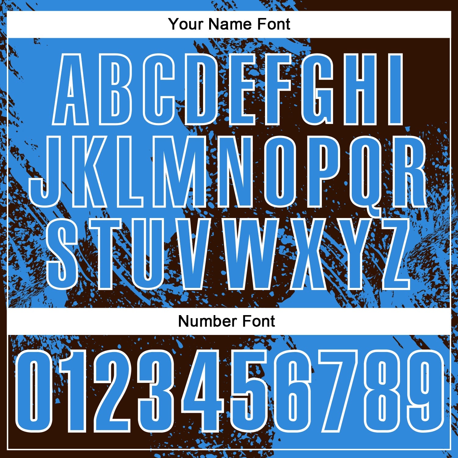 Custom Powder Blue Brown-White 3D Pattern Design Abstract Brush Stroke Performance Polo Shirt