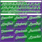 Custom Grass Green Purple-White 3D Pattern Design Abstract Brush Stroke Performance Polo Shirt