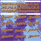 Custom Light Blue Purple-Yellow 3D Pattern Design Abstract Brush Stroke Performance Polo Shirt