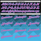 Custom Black Pink-Sky Blue 3D Gradient Square Shape Performance Polo Shirt