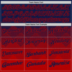 Custom Navy Red 3D Gradient Square Shape Performance Polo Shirt