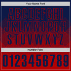 Custom Navy Red 3D Gradient Square Shape Performance Polo Shirt