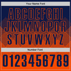 Custom Navy Orange 3D Gradient Square Shape Performance Polo Shirt