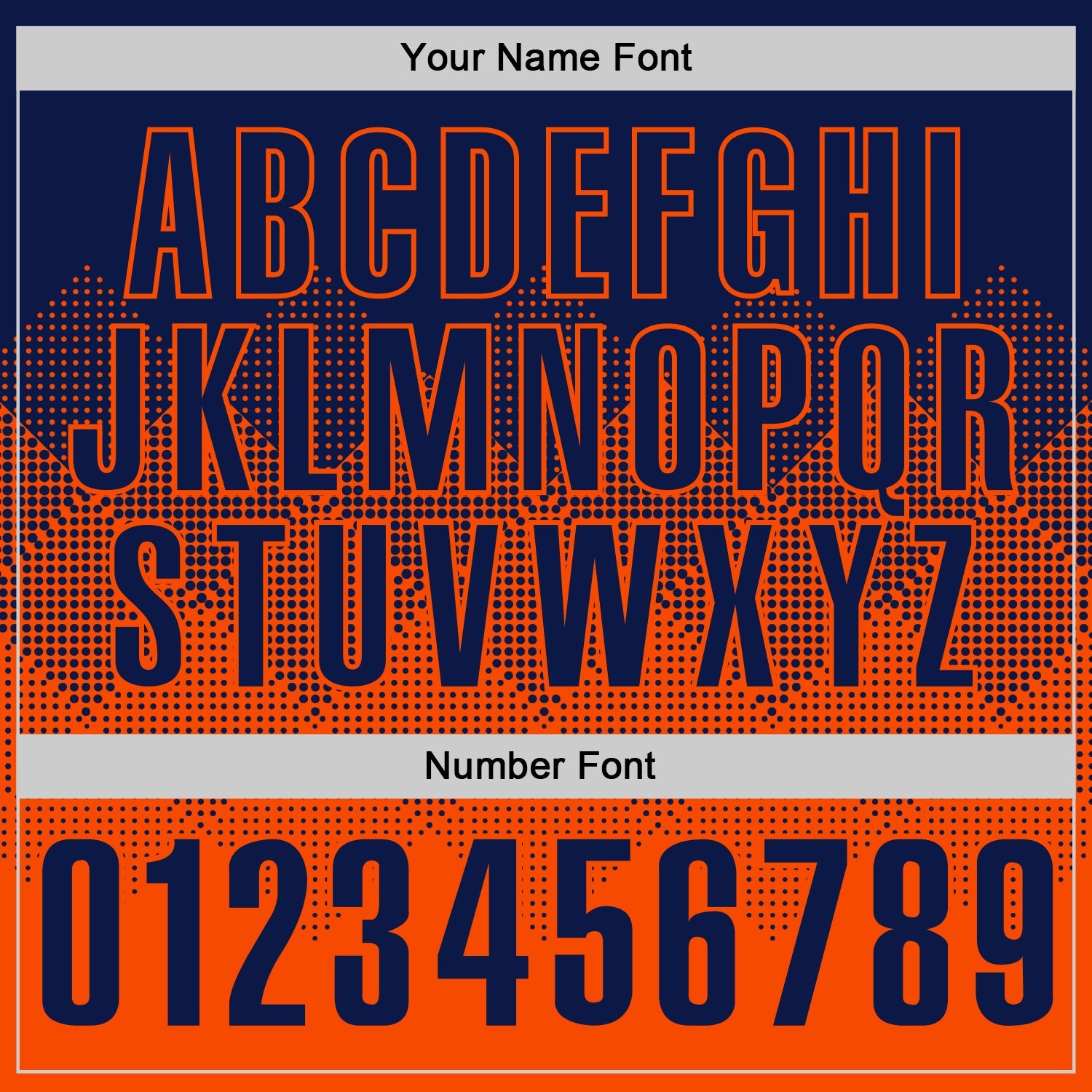 Custom Navy Orange 3D Gradient Square Shape Performance Polo Shirt