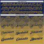 Custom Navy Old Gold 3D Gradient Square Shape Performance Polo Shirt