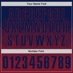 Custom Navy Crimson 3D Gradient Square Shape Performance Polo Shirt