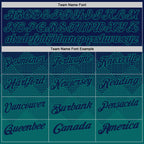 Custom Navy Teal 3D Gradient Square Shape Performance Polo Shirt