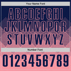 Custom Navy Medium Pink 3D Gradient Square Shape Performance Polo Shirt