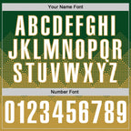 Custom Green White-Old Gold 3D Gradient Square Shape Performance Polo Shirt