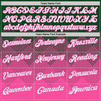 Custom Green White-Pink 3D Gradient Square Shape Performance Polo Shirt