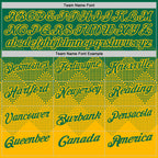 Custom Kelly Green Gold 3D Gradient Square Shape Performance Polo Shirt