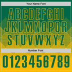 Custom Kelly Green Gold 3D Gradient Square Shape Performance Polo Shirt