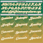 Custom Kelly Green White-Old Gold 3D Gradient Square Shape Performance Polo Shirt