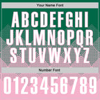 Custom Kelly Green White-Light Pink 3D Gradient Square Shape Performance Polo Shirt