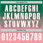 Custom Kelly Green White-Medium Pink 3D Gradient Square Shape Performance Polo Shirt