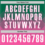 Custom Kelly Green White-Pink 3D Gradient Square Shape Performance Polo Shirt