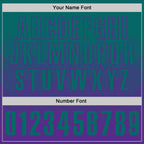 Custom Teal Purple 3D Gradient Square Shape Performance Polo Shirt