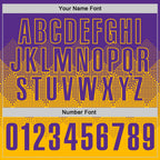 Custom Purple Gold 3D Gradient Square Shape Performance Polo Shirt