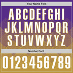 Custom Purple White-Old Gold 3D Gradient Square Shape Performance Polo Shirt