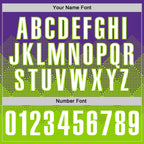 Custom Purple White-Neon Green 3D Gradient Square Shape Performance Polo Shirt