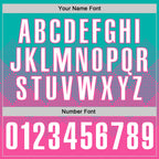 Custom Aqua White-Pink 3D Gradient Square Shape Performance Polo Shirt