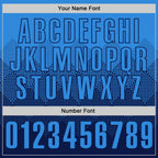 Custom Powder Blue Navy 3D Gradient Square Shape Performance Polo Shirt