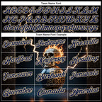 Custom Navy Vegas Gold 3D Flame Leopard Print Skull Bowling Performance Polo Shirt