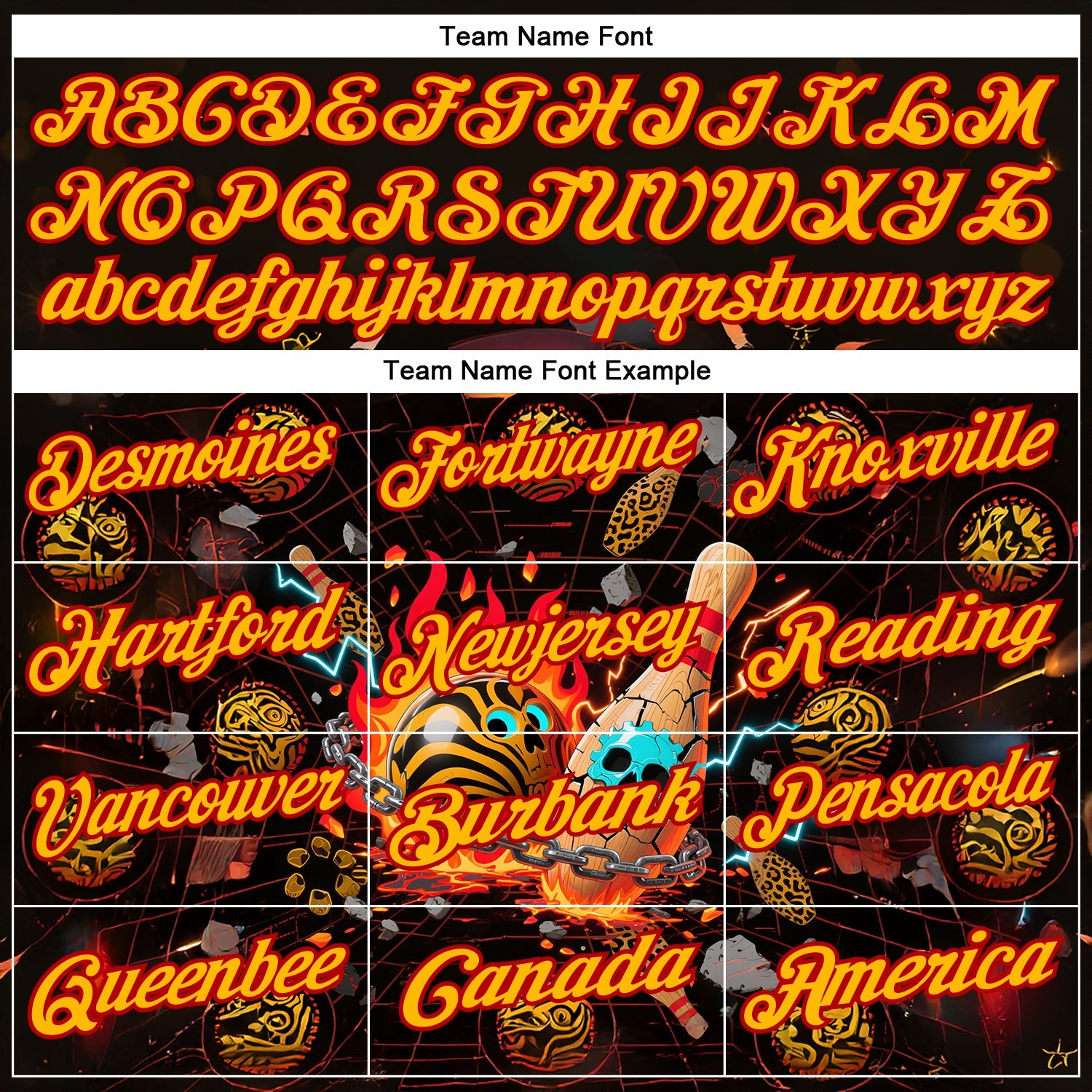 Custom Black Gold-Red 3D Flame Skull Bowling Performance Polo Shirt