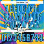 Custom Gold Sky Blue-Black 3D Splash Skull Bowling Performance Polo Shirt