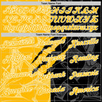 Custom Graffiti Pattern Gold Black-White 3D Scratch Performance Polo Shirt