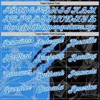 Custom Graffiti Pattern Electric Blue Black-White 3D Scratch Performance Polo Shirt