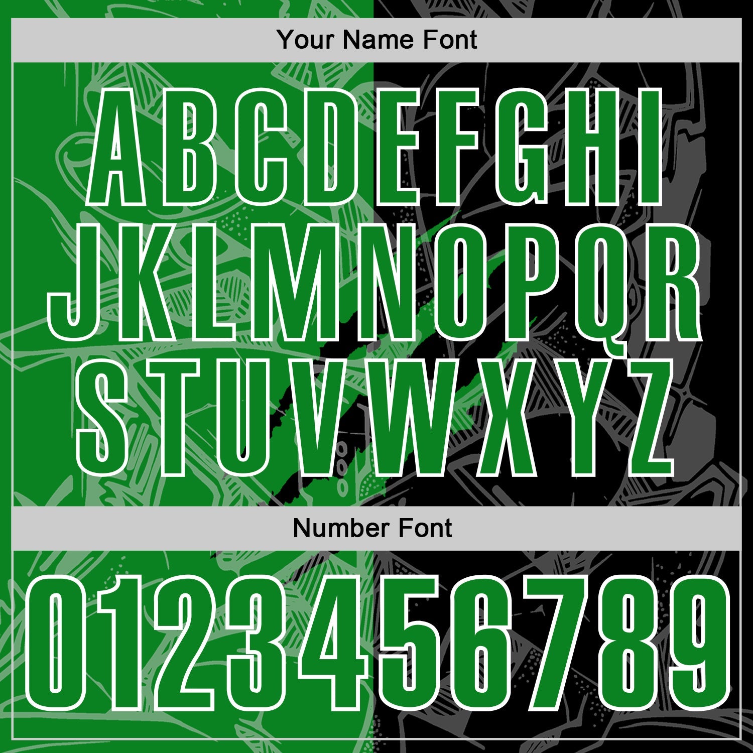 Custom Graffiti Pattern Grass Green Black-White 3D Scratch Performance Polo Shirt