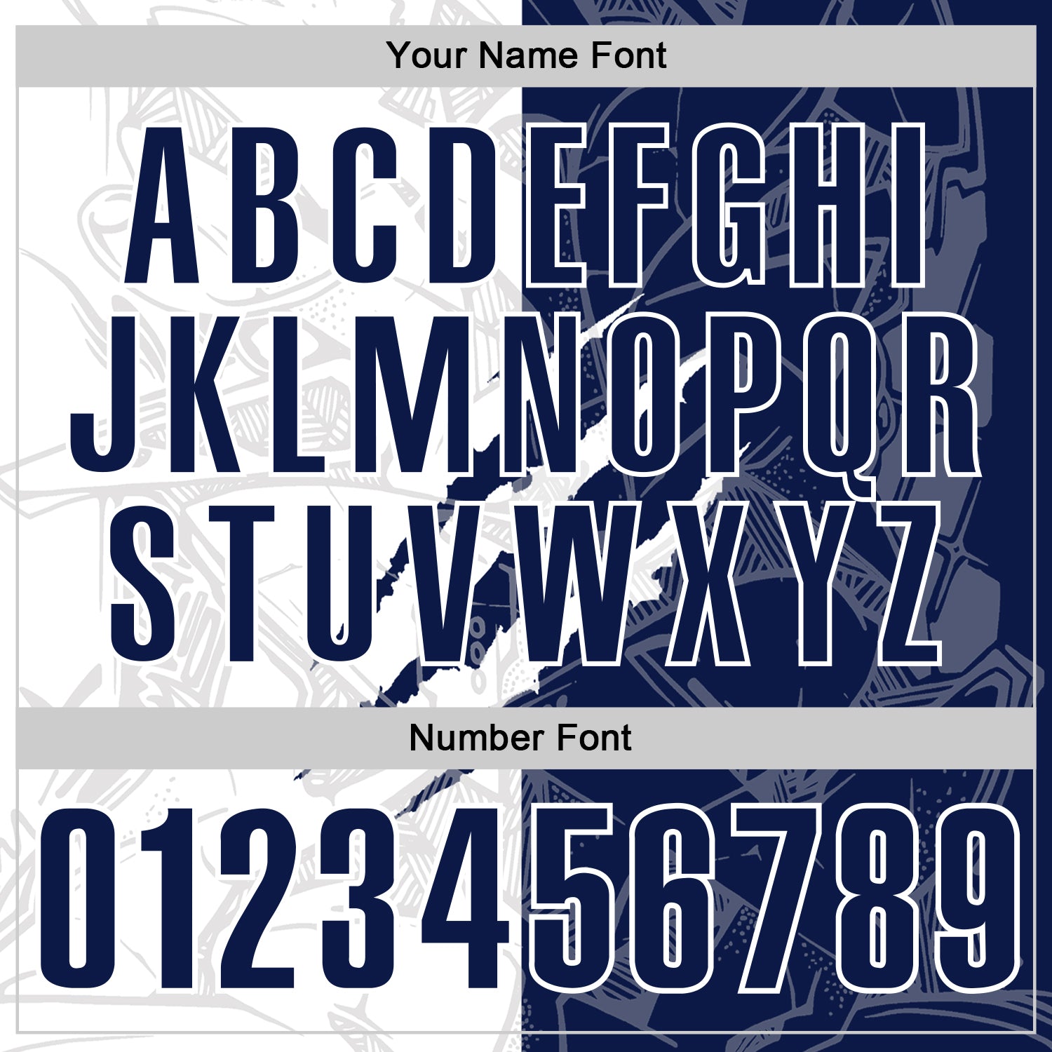 Custom Graffiti Pattern Navy-White 3D Scratch Performance Polo Shirt