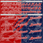 Custom Graffiti Pattern Red Navy-White 3D Scratch Performance Polo Shirt