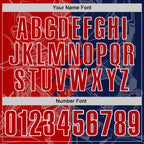 Custom Graffiti Pattern Red Navy-White 3D Scratch Performance Polo Shirt